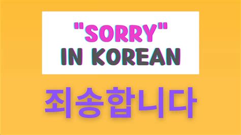 sorry in korean|saranghaeyo meaning.